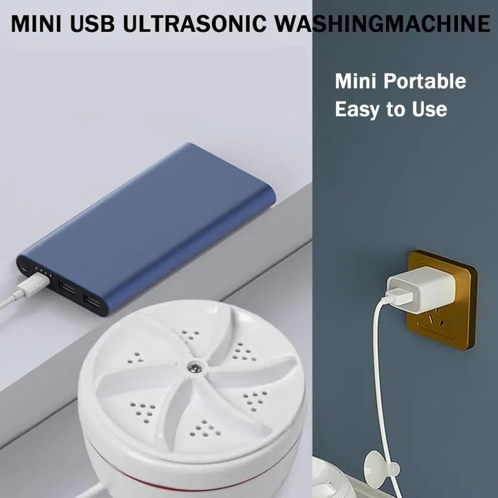 Portable Ultrasonic Mini Washing Machine USB Powered – Easy Laundry Solution