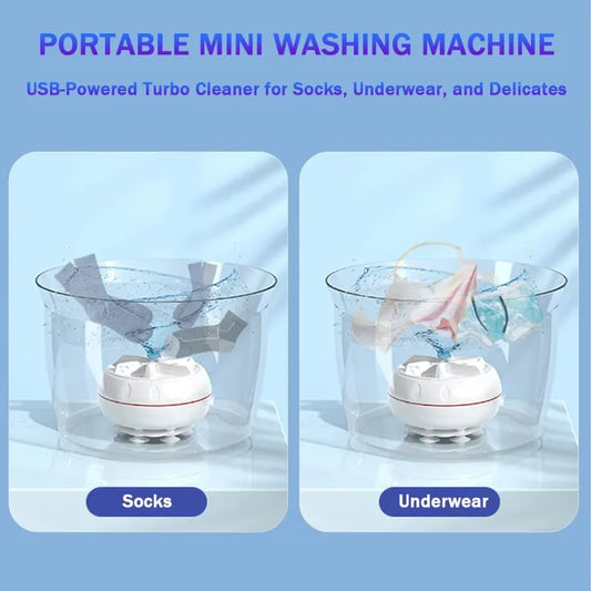 Portable Ultrasonic Mini Washing Machine USB Powered – Easy Laundry Solution